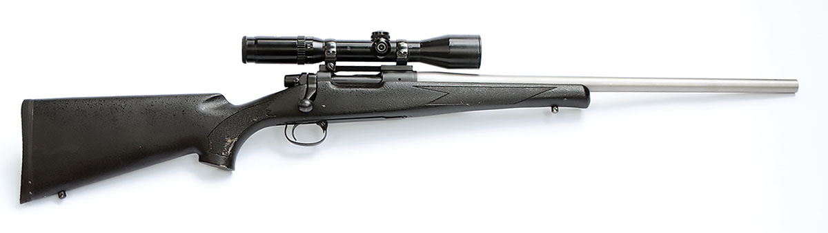 Layne’s short Beanfield Rifle in 243 Ackley Improved is on a blueprinted Remington Model Seven action with a McMillan stock and a Jarrett barrel. It consistently places three bullets inside a half-inch at 100 yards with the occasional group measuring less than a quarter-inch.